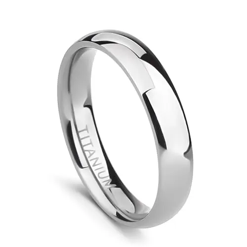 TIGRADE titanium wedding band with high-polished dome finish