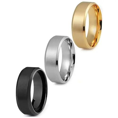 Jstyle stainless steel wedding band with matte finish