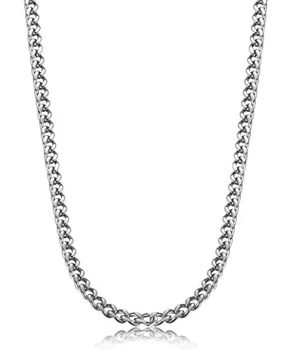 FIBO STEEL 3.5mm stainless steel curb link chain for men