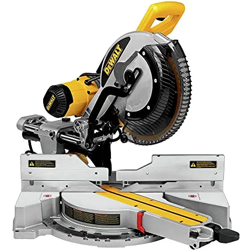 DEWALT 12-inch double bevel sliding compound miter saw in black and yellow