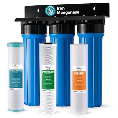 iSpring 3-stage whole house water filter system for iron and manganese removal