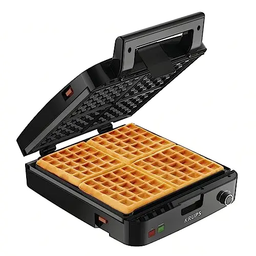 KRUPS stainless steel 4-slice Belgian waffle maker