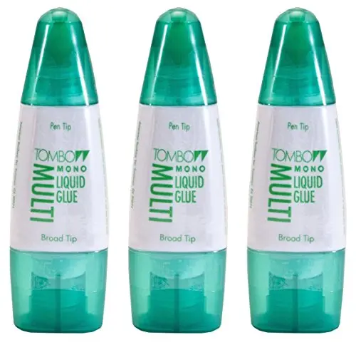 Tombow Mono Multi Liquid Glue three-pack with clear bottles and applicator tips