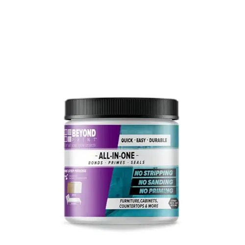 Beyond Paint all-in-one refinishing paint in soft gray matte finish