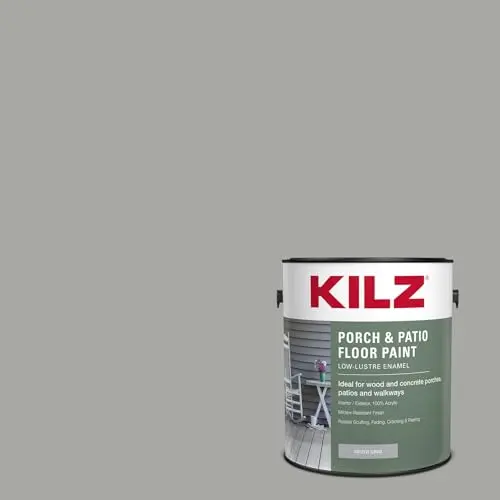KILZ porch and patio paint can with silver gray color