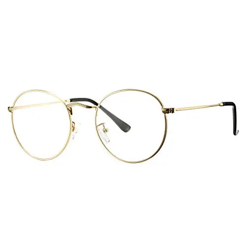 Gold, Rx-able Clear Lens Eyeglasses
