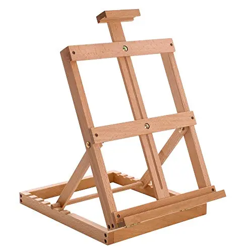 U.S. Art Supply Venice H-frame tabletop easel made of solid beechwood
