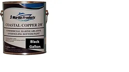 US Marine Products Coastal Copper 250 ablative antifouling paint in black gallon