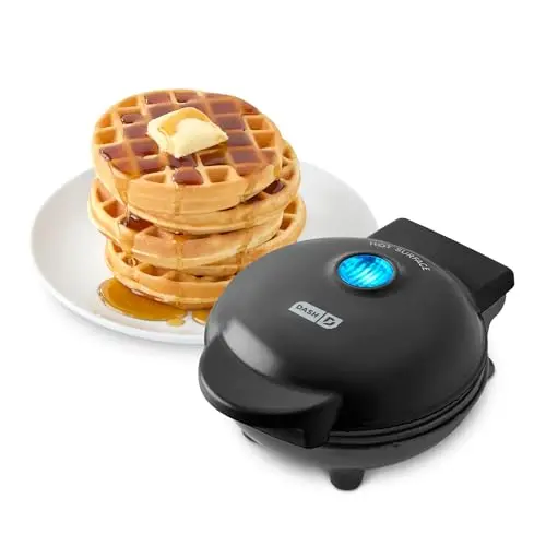 DASH Mini Waffle Maker on kitchen counter