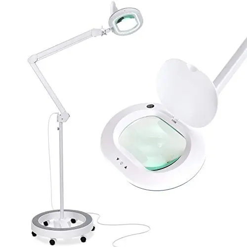 Brightech LightView Pro floor magnifying lamp with XL magnifier and 6 wheels