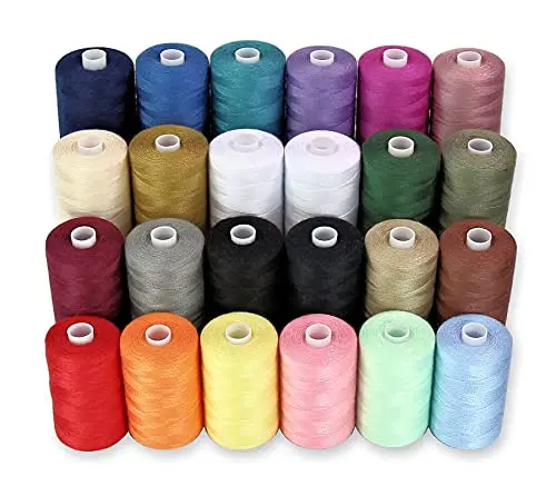 BlesSew 24 spool polyester thread assortment in multiple colors