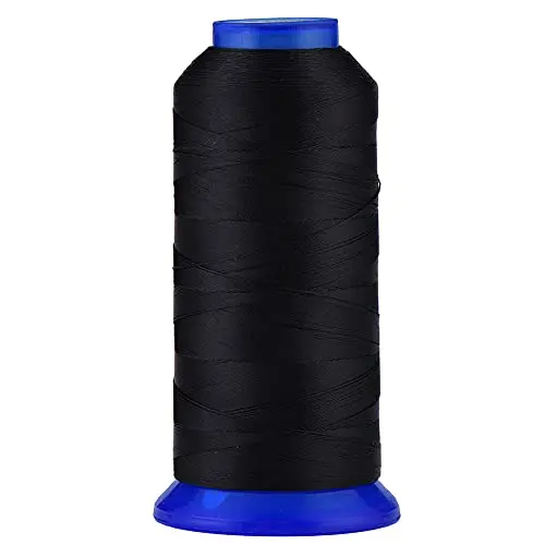 Selric black polyester thread spool for outdoor leather
