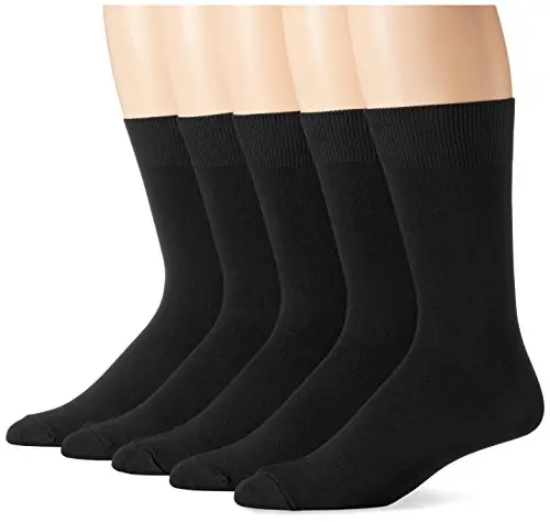 Men's Solid Crew Socks, 5 Pairs