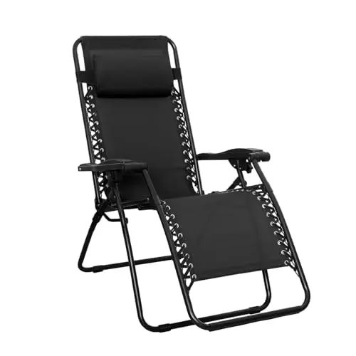 Outdoor Reclining Lounge Chair (Black)