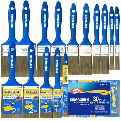 King Origin 30-pack paint brush set with five sizes