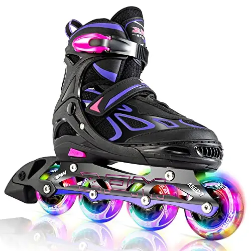 Girls Adjustable Inline Skates with Light-up Wheels