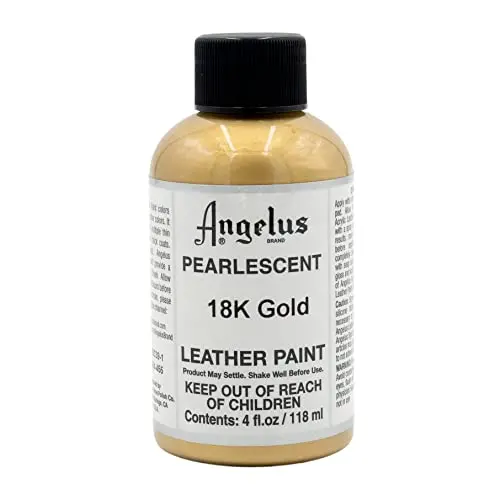 Angelus pearlescent gold leather paint with metallic finish
