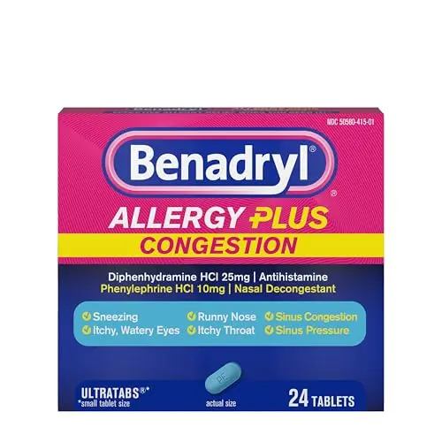 Antihistamine & Decongestant Combo Tablets - 24 ct