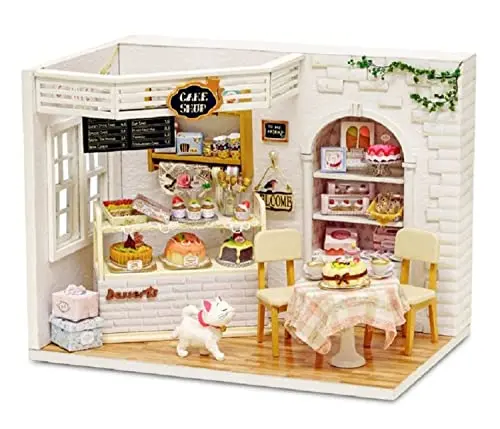 KISOY cake diary dollhouse miniature kit with detailed furniture