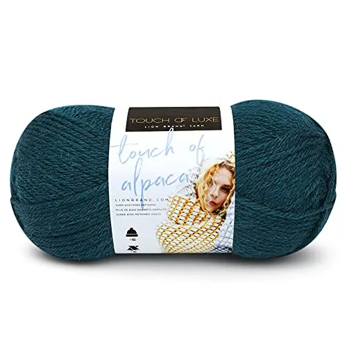Lion Brand Touch of Alpaca Yarn in jade color
