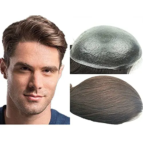 PU Skin, 10x8", Light Brown, European Human Hair