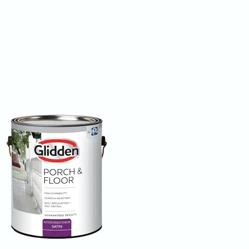 Glidden Porch and Floor white satin paint in gallon container