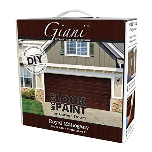 GIANI Wood Look Paint Kit for garage doors in royal mahogany