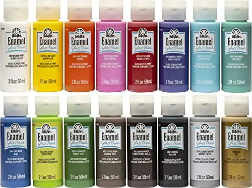 FolkArt gloss finish acrylic enamel paint set for glass and ceramic
