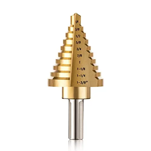 ZELCAN 10-size titanium step drill bit for sheet metal