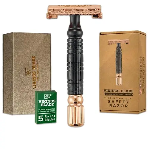 Double Edge Safety Razor with 5 Swedish Steel Blades
