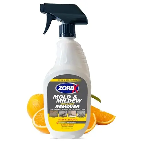 ZORBX mold and mildew remover spray for carpets and fabrics
