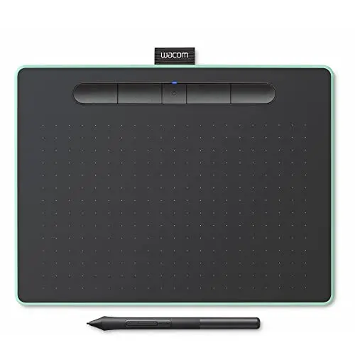 Wacom Intuos Medium drawing tablet in pistachio color with stylus