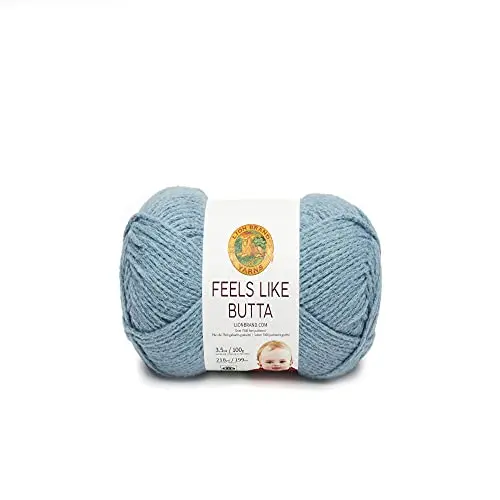 Lion Brand Feels Like Butta yarn in Dusty Blue color