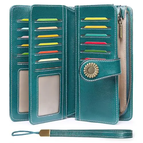 Large Capacity Card Holder with RFID & Wristlet