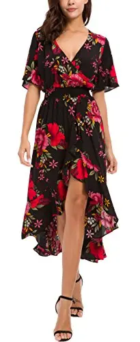 V-Neck Flowy Party Long Dress