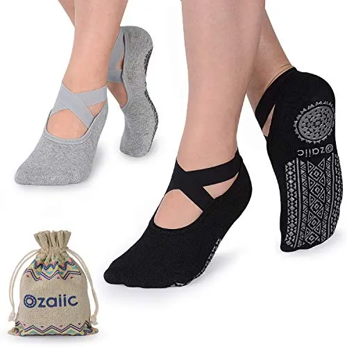 Non-Slip Grips & Straps, Black/Gray (2 Pairs)