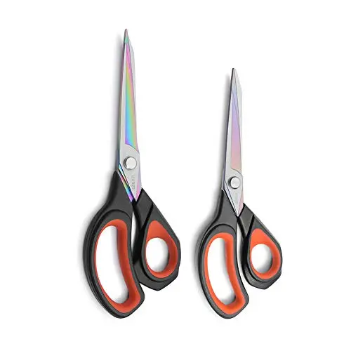 LIVINGO two-pack of tailor scissors with titanium coating and comfort grip