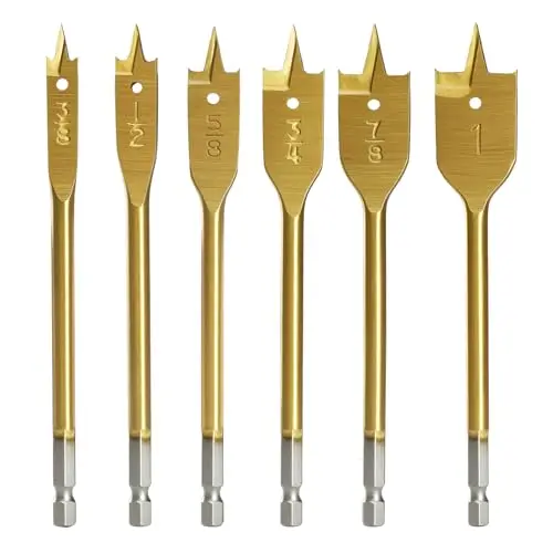 COMOWARE titanium coated spade drill bit set