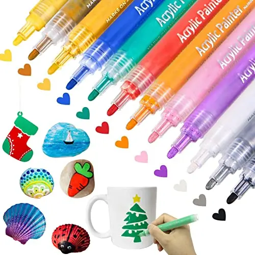 CH HAICHENG acrylic paint pens set in 12 assorted colors