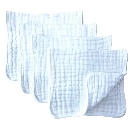 Synrroe muslin burp cloths in white