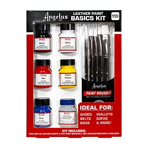 Angelus leather paint basics kit with colors and tools