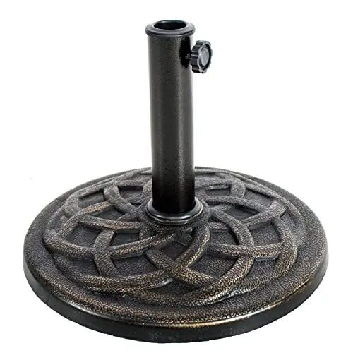BACKYARD EXPRESSIONS 21-pound cast stone umbrella base in bronze