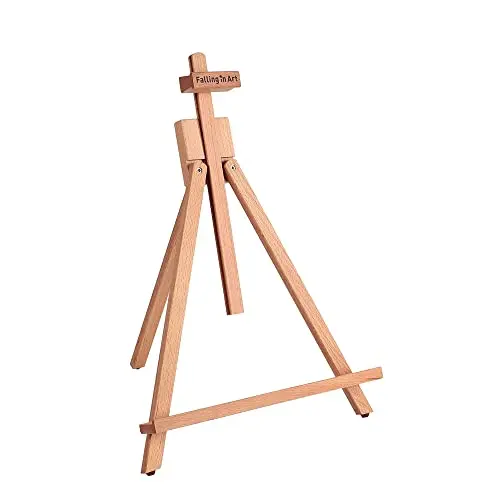 Falling in Art beechwood A-frame tabletop easel with sliding guide