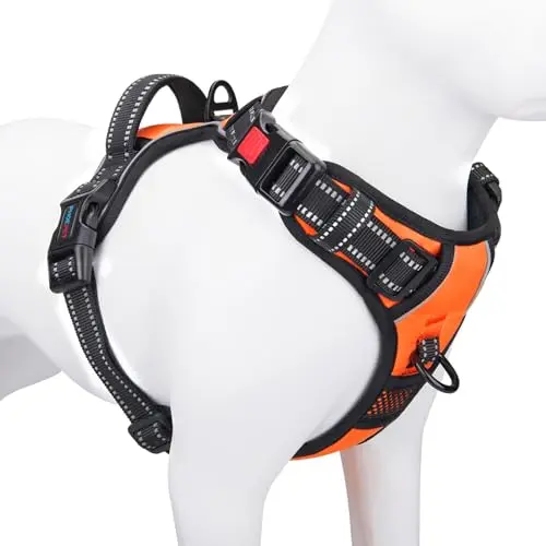 Reflective Front Clip Vest with Handle - Orange