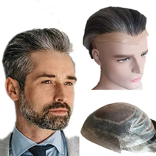 FPM Full Lace+PU, 10x8", Grey, Human Hair