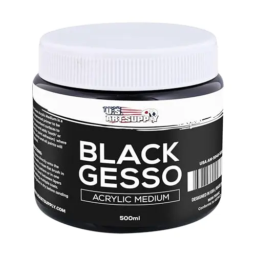 U.S. Art Supply black gesso primer container