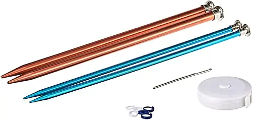 Boye knitting kit with needles, stitch markers, and pattern book for beginners