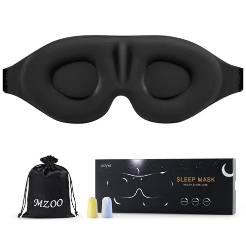 Zero Eye Pressure 3D Mask, Blackout, Adjustable Strap