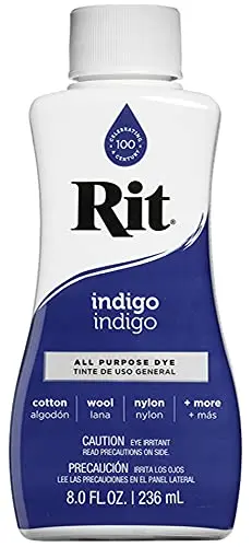Rit All-Purpose Liquid Dye in Indigo color bottle