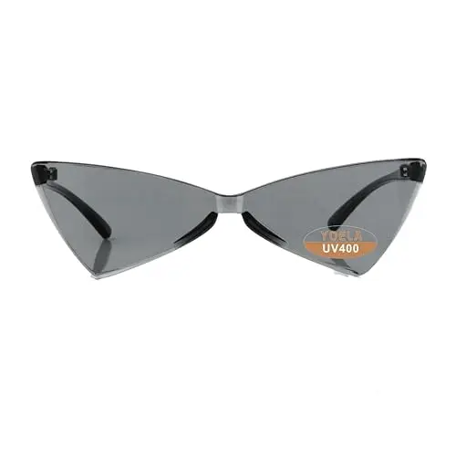 Thick Rimless One Piece Colored Sunglasses